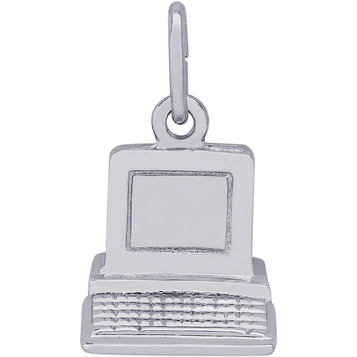 Computer Charm White Gold - 10-6235