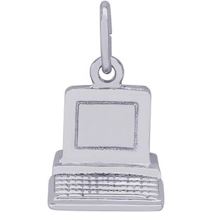 Computer Charm White Gold - 10-6235