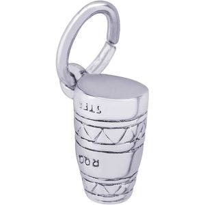 Congo Drum Charm White Gold - 10-5594