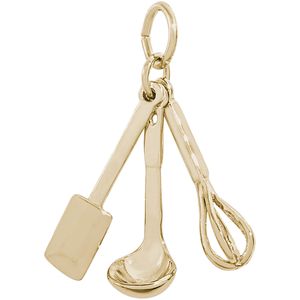 Cooking Utensils Charm Gold Plated - 10-3014