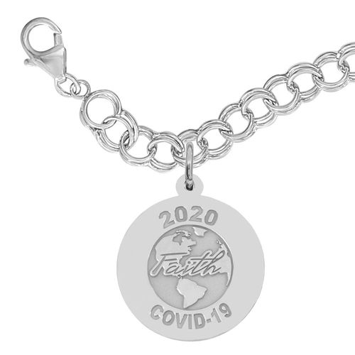 Rembrandt Covid-19 - Faith World Charm  Bracelet Set - 27-7544-117-SS