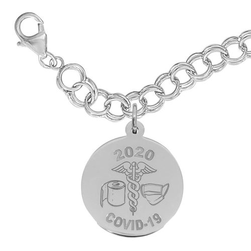 Rembrandt Covid-19 Tpaper Mask Caduceus Bracelet Set - 27-7540-117-SS