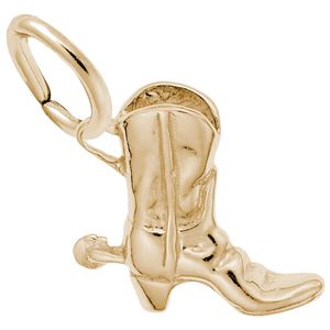 Cowboy Boot Charm Gold Plated - 10-0484