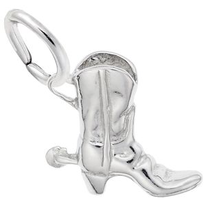 Cowboy Boot Charm Silver - 10-0484