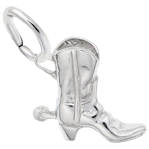 Cowboy Boot Charm White Gold - 10-0484