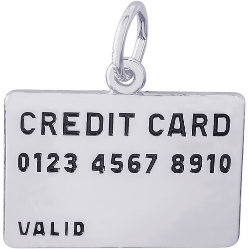 Credit Card Charm White Gold - 10-2487