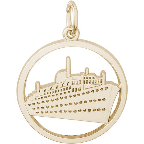 Cruise Ship Charm 14K Gold - 10-1594