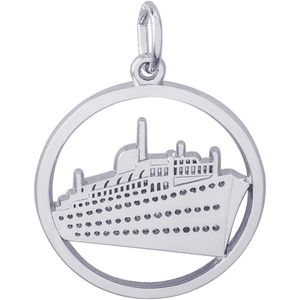 Cruise Ship Charm White Gold - 10-1594