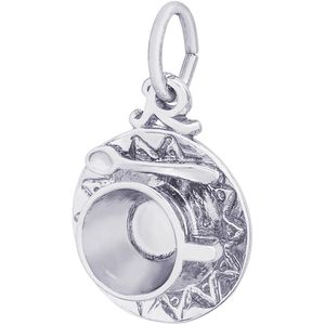 Cup And Saucer Charm White Gold - 10-0199