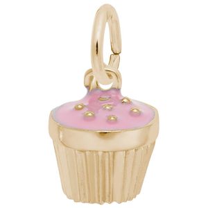 Cupcake Pink Charm Gold Plated - 10-8342