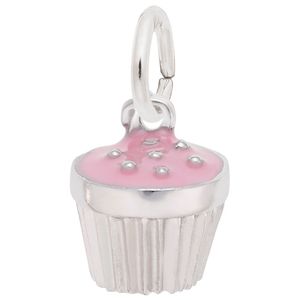 Cupcake Pink Charm White Gold - 10-8342