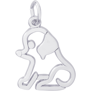Cut-Out Dog Charm Silver - 10-1533