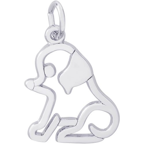 Cut-Out Dog Charm Silver - 10-1533