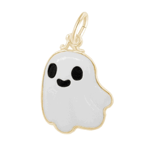 Rembrandt Cute Ghost - Painted Charm - 14K Gold - 10-1139-1-14K