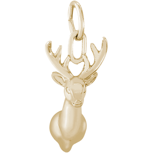 Deer Head Charm Gold Plated - 10-3308
