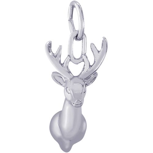 Deer Head Charm Silver - 10-3308