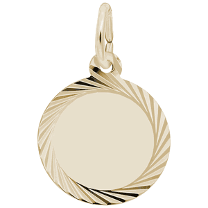 Diamond Cut Disc Charm Gold Plated - 10-3422