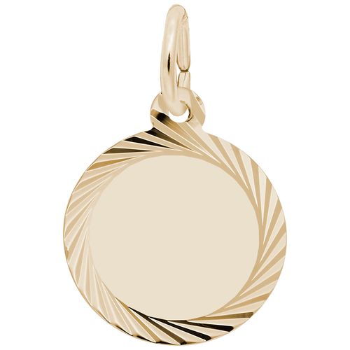 Diamond Cut Disc Charm Gold Plated - 10-3422