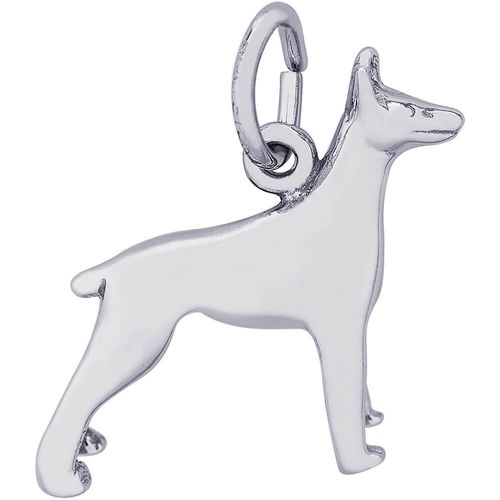 Doberman Dog Charm Silver - 10-0299