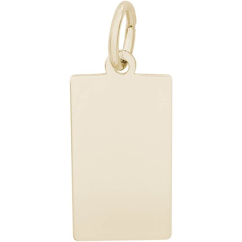 Dog Tag Charm 14K Gold - 10-6184