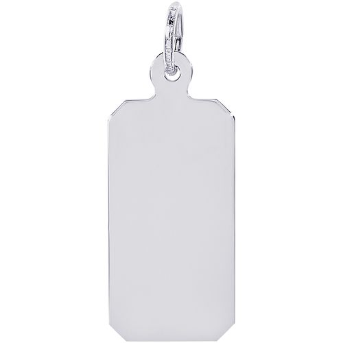 Dog Tag Charm White Gold - 10-4194