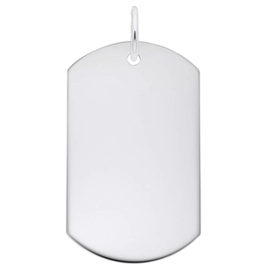 Rembrandt Dog Tag Polished Finish Charm - 14K White Gold - 10-8400-0-14KW