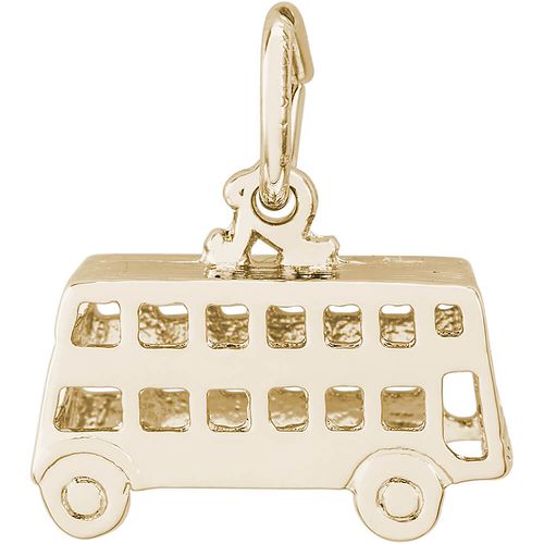 Double Decker Bus Charm 14K Gold - 10-8149