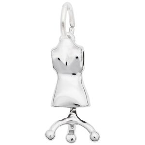 Dress Form Charm White Gold - 10-1169