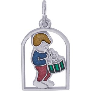 Drummers Drumming Charm Silver - 10-3912