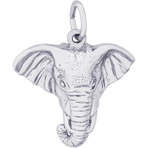Elephant Head Charm White Gold - 10-3095