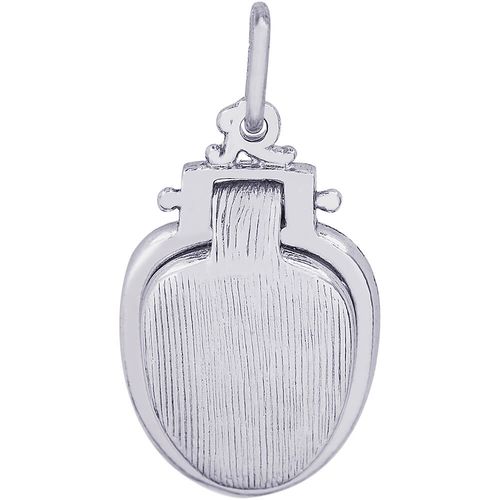 Engravable Toilet Seat Charm White Gold - 10-8146