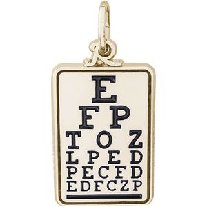 Eye Chart Charm-Gold Plated - 10-8279