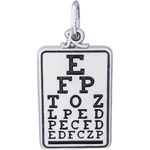 Eye Chart Charm-White Gold - 10-8279