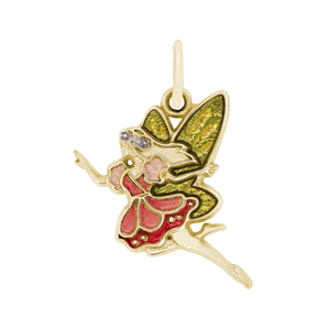 Rembrandt Fairy - Painted Charm - Gold Plated - 10-1172-1-GP