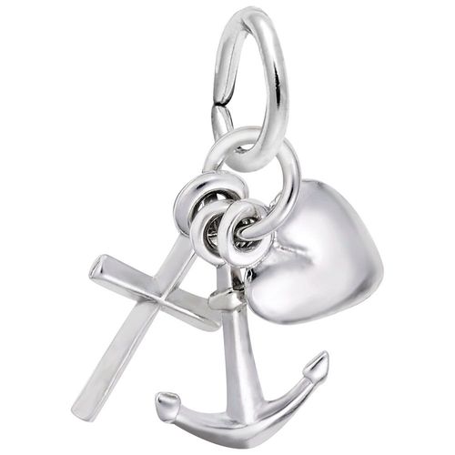 Faith Hope & Charity Charm White Gold - 10-0908