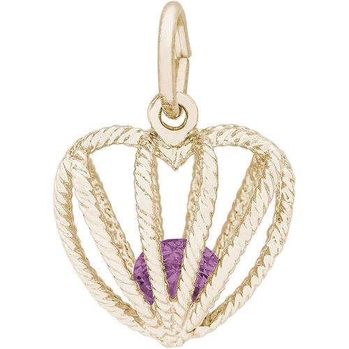 February Birthstone Charm Gold Plated - 10-8350-2