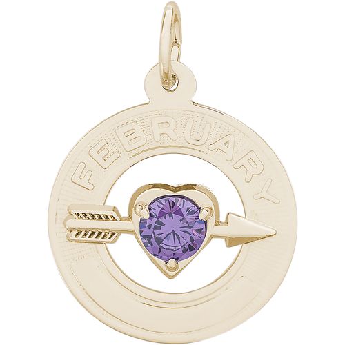 February Charm Gold Plated - 10-3332