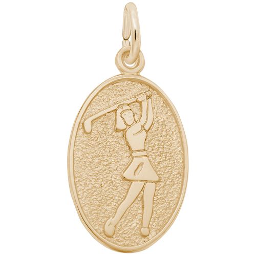 Female Golfer Charm 10K Gold - 10-6559