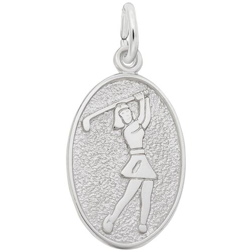 Female Golfer Charm Silver - 10-6559