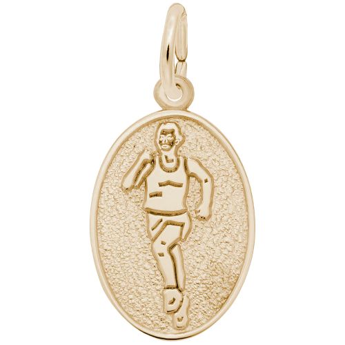 Female Marathon Runner Running Charm 14K Gold - 10-2420