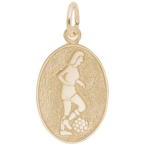 Female Soccer Player Charm Gold Plated - 10-3354