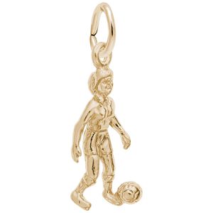 Female Soccer Player Charm Gold Plated - 10-3372