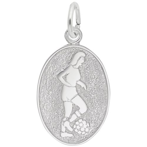 Female Soccer Player Charm Silver - 10-3354