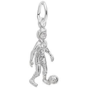 Female Soccer Player Charm Silver - 10-3372