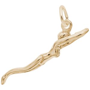 Female Swimmer Charm Gold Plated - 10-0786