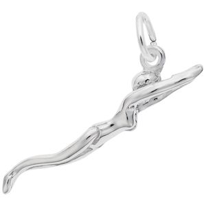Female Swimmer Charm White Gold - 10-0786