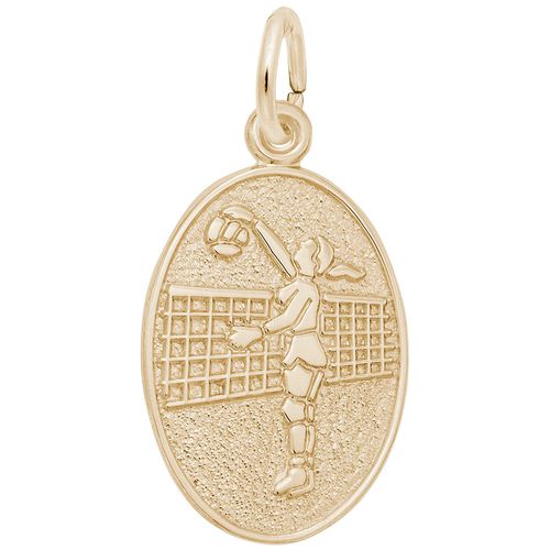 Female Volleyball Player Charm Gold Plated - 10-3355