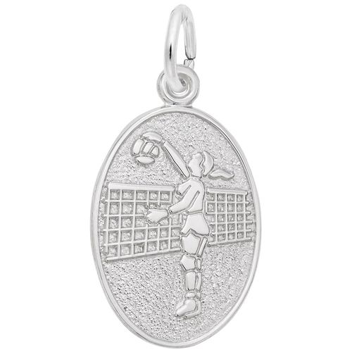 Female Volleyball Player Charm Silver - 10-3355