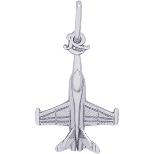 Fighter Jet Charm White Gold - 10-8315