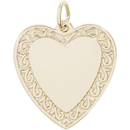 Filigree Heart Disc Charm 10K Gold - 10-1495
